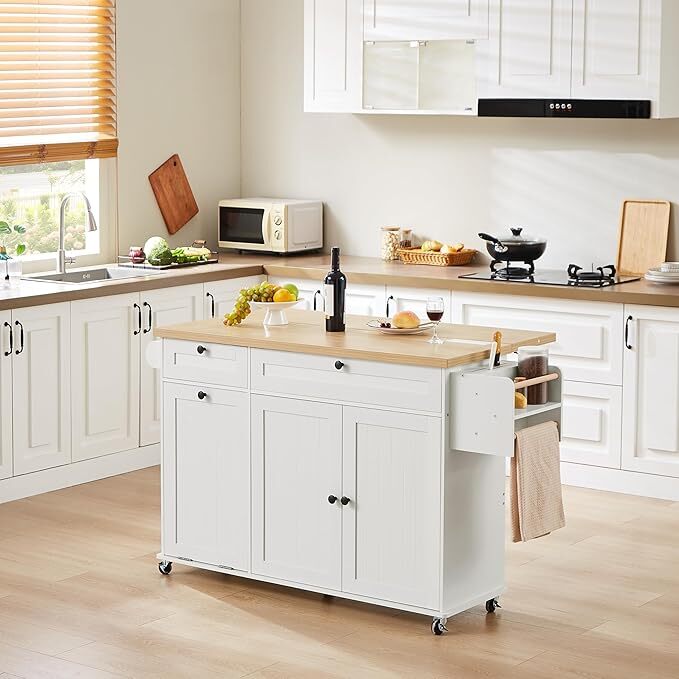 Kitchexus™ 60" All-in-One Rolling Island