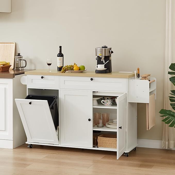 Kitchexus™ 60" All-in-One Rolling Island