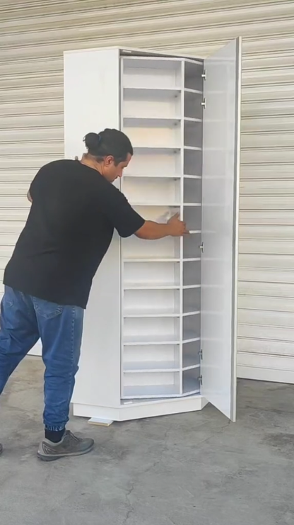 Rotating shoe rack that can accommodate 96 pairs of shoes